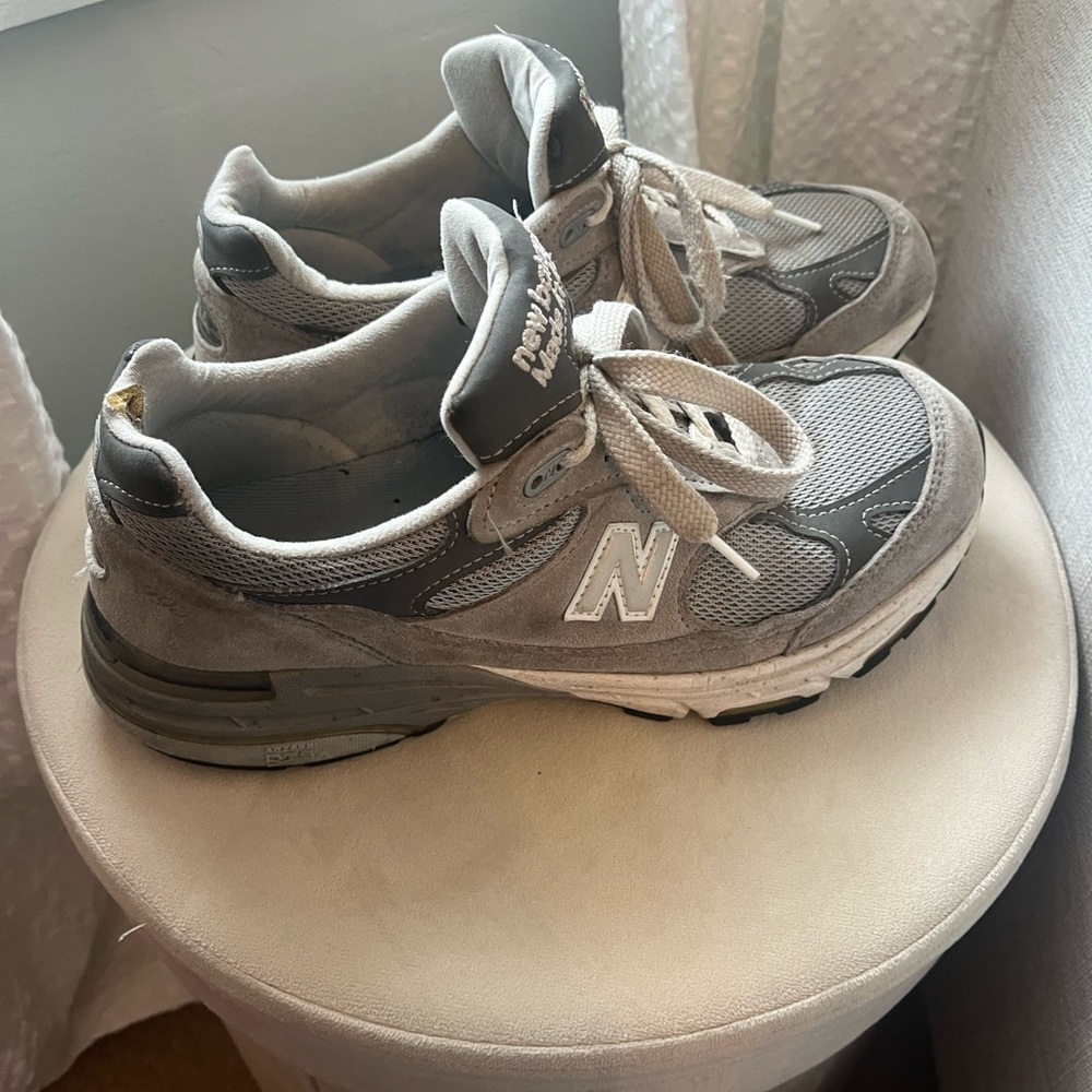 New Balance Gray and White Athletic Shoes